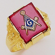 3rd Degree Masonic Blue Lodge Ring 10KT OR 14KT Open or Solid Back, White or Yellow Gold, #186b