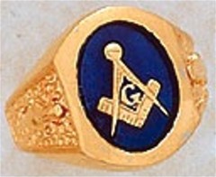 3rd Degree Masonic Blue Lodge Ring 10KT OR 14KT, Solid Back  #222