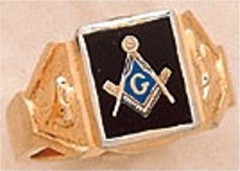3rd Degree Masonic Blue Lodge Ring 10KT OR 14KT  Gold, Solid Back  #230