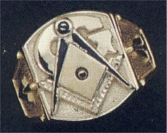 3rd Degree Masonic Blue Lodge Ring 10KT or 14KT White or Yellow Gold, Open or Solid Back #318