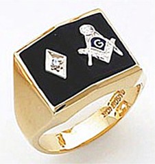 3rd Degree Masonic Blue Lodge Ring 10KT OR 14KT, Open or Solid Back, White or Yellow Gold, #145b