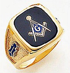 3rd Degree Masonic Blue Lodge Ring 10KT OR 14KT, Solid Back, White or Yellow Gold, #146b