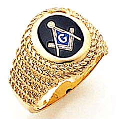 3rd Degree Masonic Blue Lodge Ring 10KT OR 14KT, Smooth Back, White or Yellow Gold, #147b
