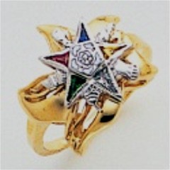 Eastern Star 10Kt or 14KT, Yellow or White Gold with Diamonds #10
