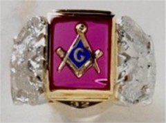3rd Degree Masonic Ring 10KT OR 14KT  Open or Solid Back, White or Yellow Gold, #717