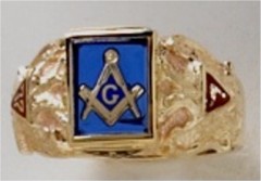 3rd Degree Masonic Ring 10KT OR 14KT Open or Solid Back, White or Yellow Gold, #718