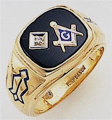 3rd Degree Masonic Blue Lodge Ring 10KT OR 14KT, Solid Back, White or Yellow Gold, #121B