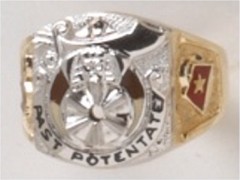 PAST POTENTATE Shrine Rings 10KT or 14KT Yellow or White Gold, Open or Solid Back  #16a