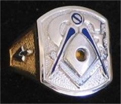 3rd Degree Masonic Blue Lodge Ring 10KT or 14KT Gold, Open or Solid Back #320