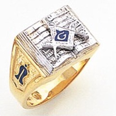Masonic Bible Ring 10K OR 14K, Solid Back, White or Yellow Gold, #160b
