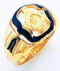 3rd Degree Masonic Blue Lodge Ring 10KT OR 14KT, Open Back, White or Yellow Gold #217b