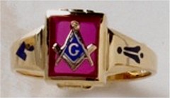 3rd Degree Blue Lodge Masonic Ring 10KT or 14KT Yellow or White Gold, Open or Solid Back #521