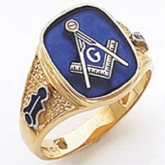 3rd Degree Masonic Blue Lodge Ring 10KT OR 14KT, Open or Solid Back, White or Yellow Gold, #132b