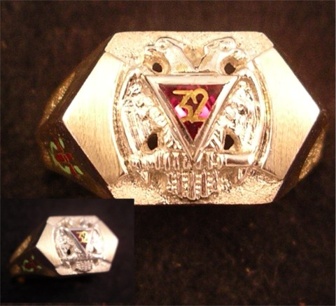 Scottish Rite & York Rite Ring 10KT or 14KT Gold, Open or Solid Back #1137