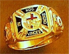 Wefferling Berry Knights Templar Ring 10K or 14K Gold, Solid Back #1522